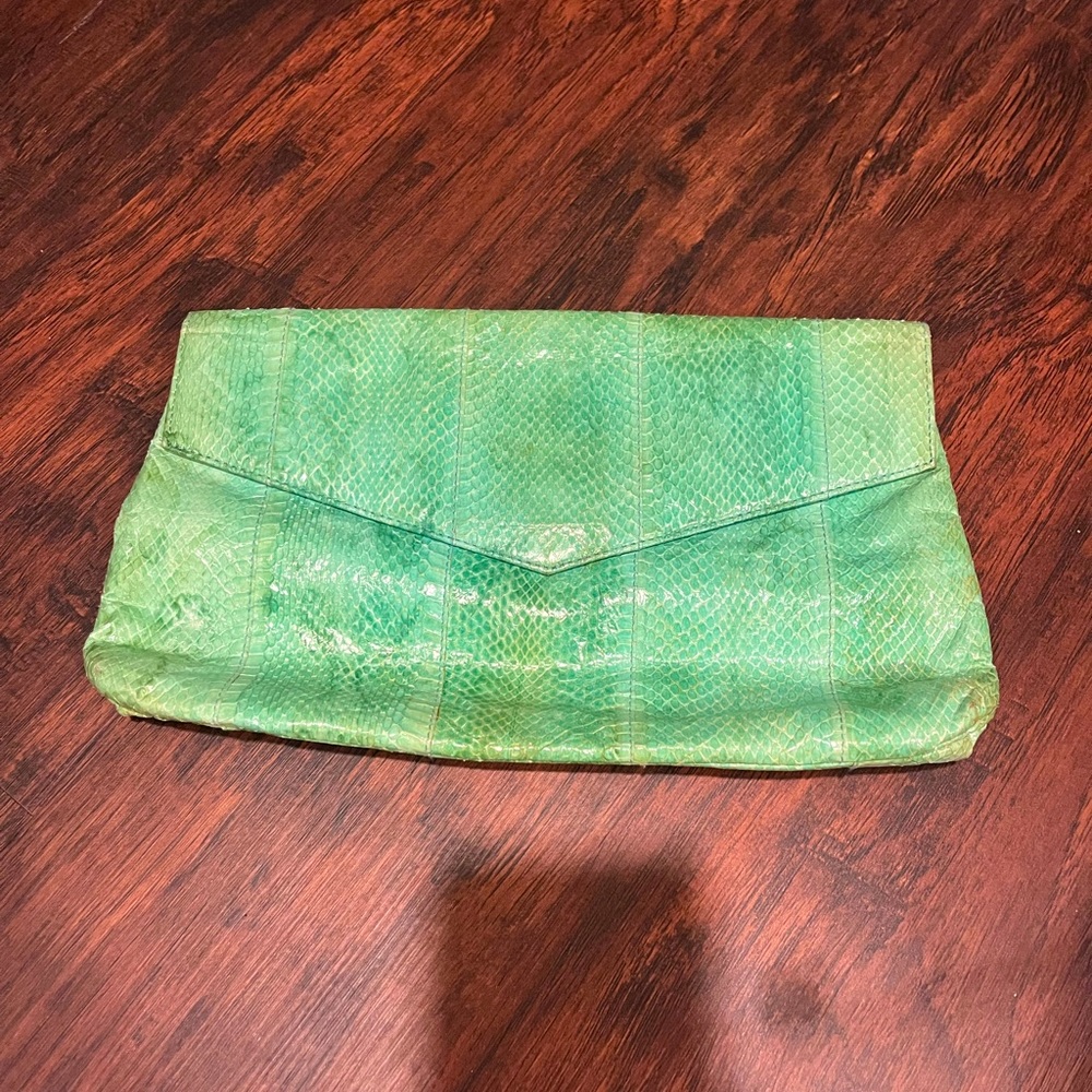 Teal/Turquoise Vintage Snakeskin Clutch